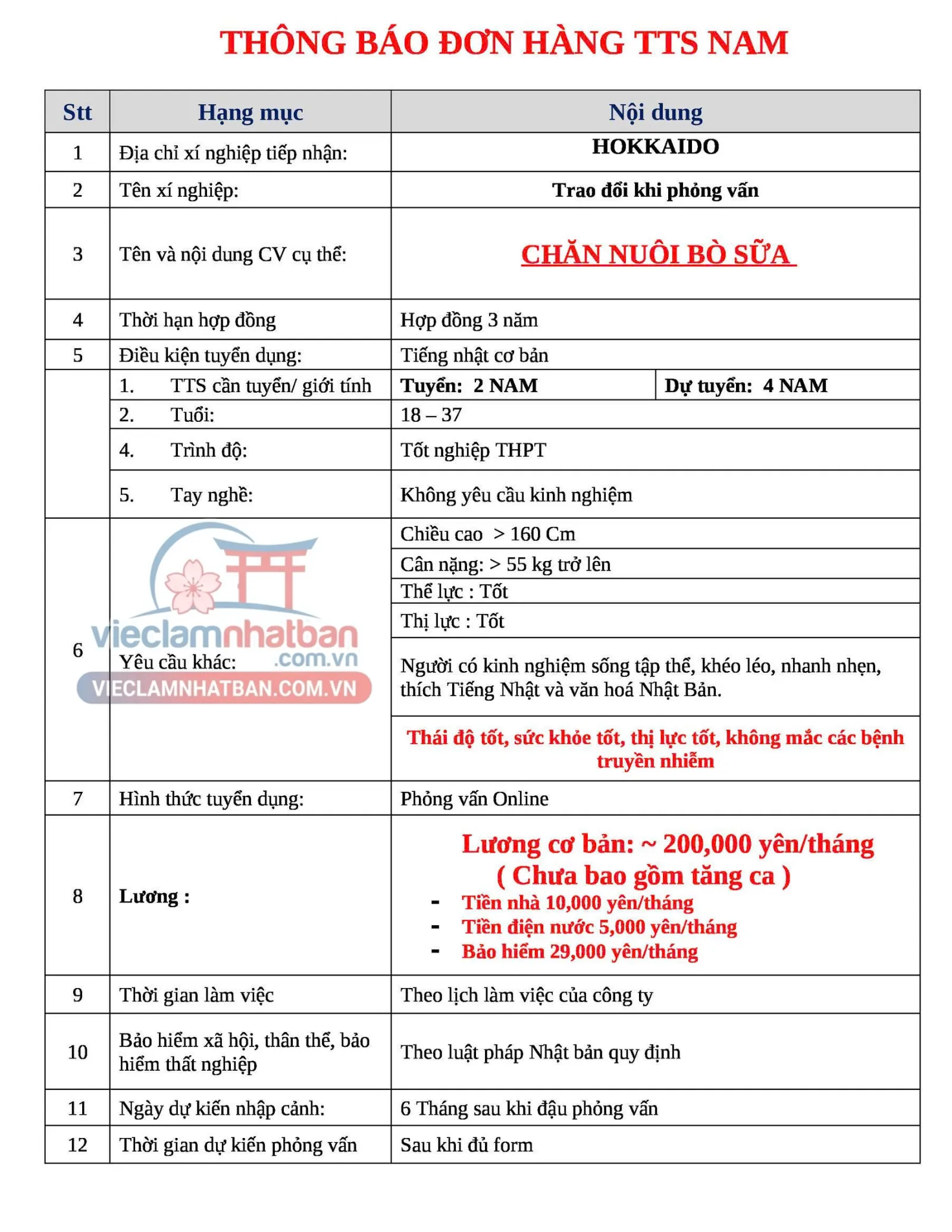 Mô tả công việc