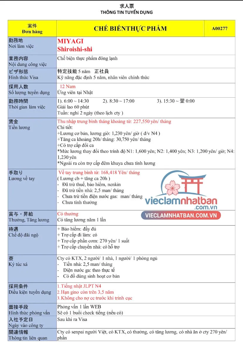 Mô tả công việc